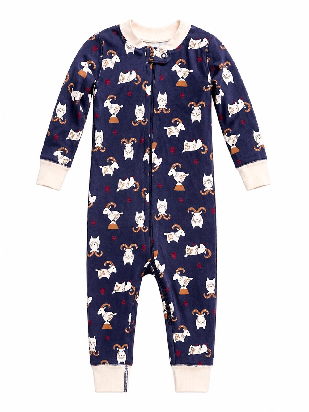 Hanna Andersson 18-24M Organic Cotton One-Piece Zippered Sleeper Bighorn Sheep